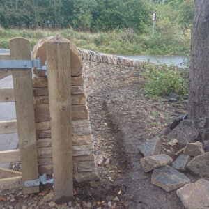 Curved drystone Entrance wall