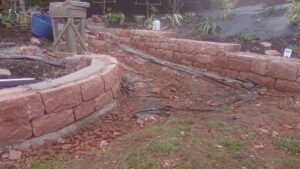 Dumfries red sandstone garden walls