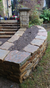 Dry stone raised bed