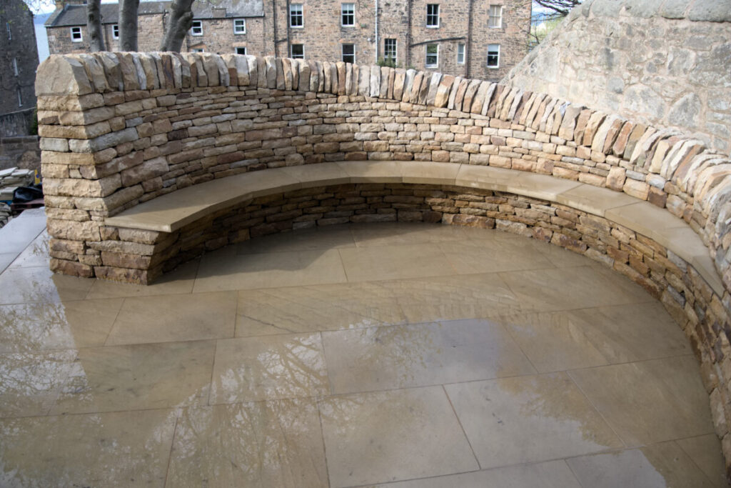 Edinburgh dry stone bench