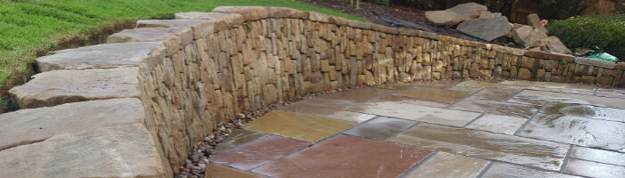 Garden dry stone walling