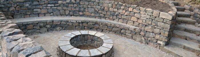 Dry stone seating area